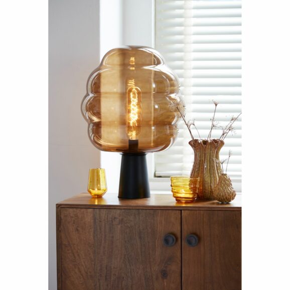 Light & Living - Tafellamp Misty - Bruin/Zwart - 30x30x46cm