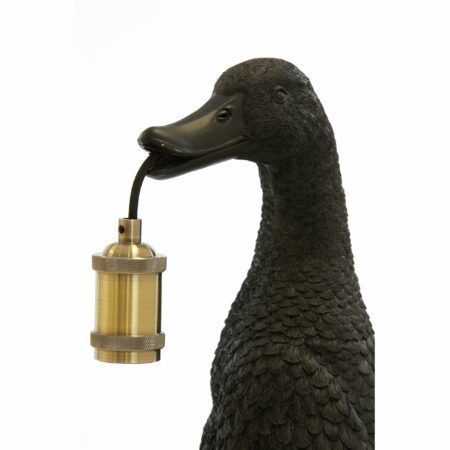 Light & Living - Tafellamp Duck - Zwart - 23.5x23x48.5cm