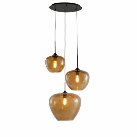 Light & Living - Hanglamp Mayson - Bruin Glas - Ø40cm - 3L