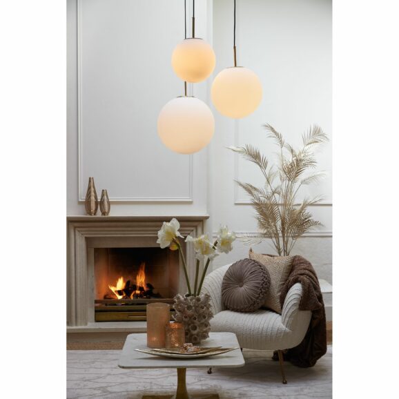 Light & Living - Hanglamp Medina - Wit Glas- Ø40cm