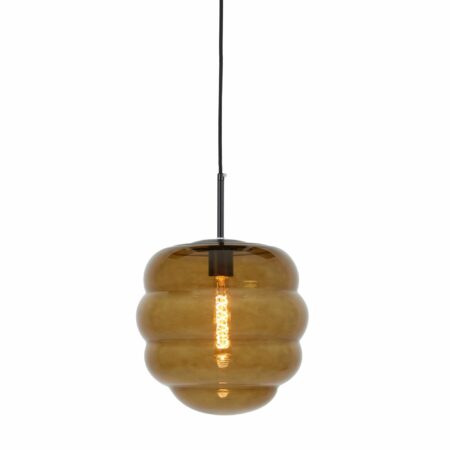 Light & Living - Hanglamp Misty - Bruin - 30x30x37cm
