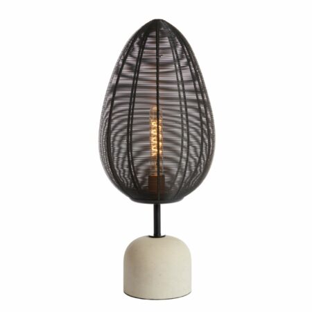 Light & Living - Tafellamp Joley - Zwart/Wit - Ø26cm