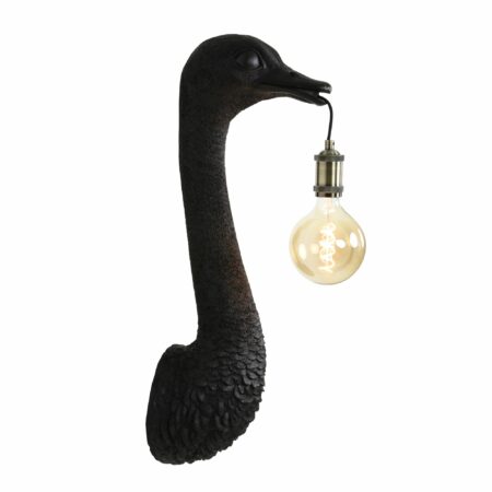 Light & Living - Wandlamp Ostrich - Zwart - 25x19x72cm