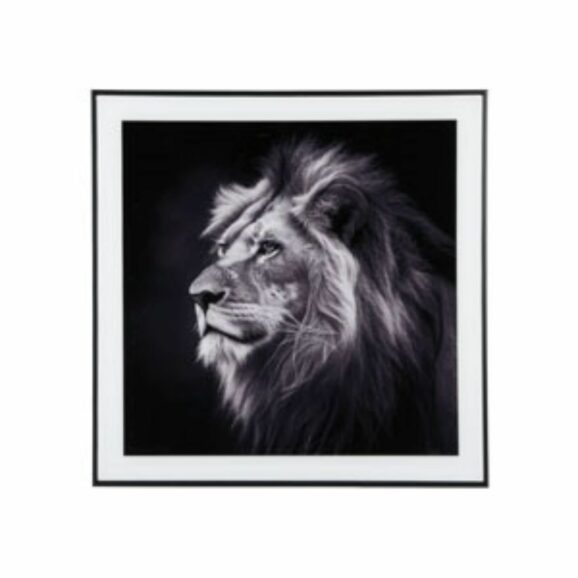 Present Time - Wanddecoratie Lion - Zwart - 2x50x50cm