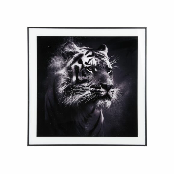 Present Time - Wanddecoratie Tiger - Zwart - 2x50x50cm