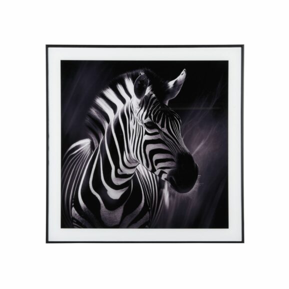 Present Time - Wanddecoratie Zebra - Zwart - 2x50x50cm