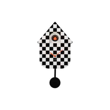 Karlsson - Wandklok Modern Cuckoo Checker - Zwart - 8.5x21.5x40.5cm