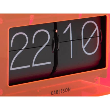 Karlsson - Tafelklok Boxed Flip - Oranje - 20.7x7.1x11.7cm