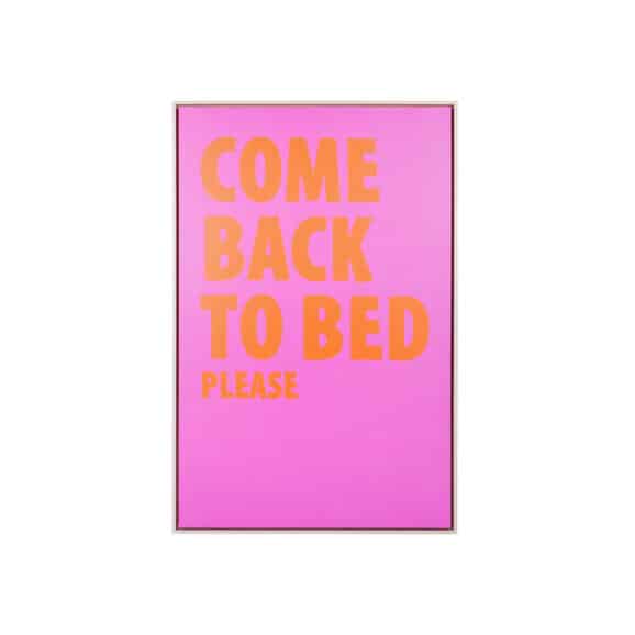 Present Time - Wanddecoratie Come Back To Bed Large - Roze - 90x60x3.2cm