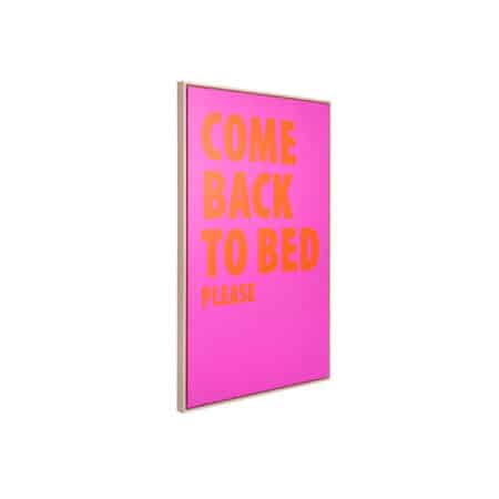 Present Time - Wanddecoratie Come Back To Bed Large - Roze - 90x60x3.2cm