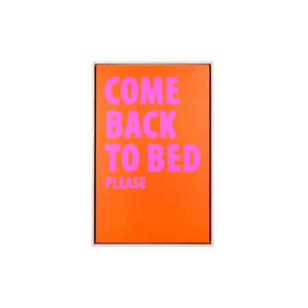 Present Time - Wanddecoratie Come Back To Bed Medium - Oranje - 60x40x3.2cm