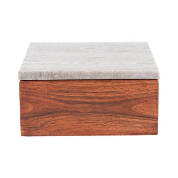 Present Time - Woonaccessoire Storage Box Acacia - Bruin - 15x15x7.5cm