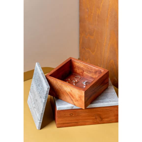Present Time - Woonaccessoire Storage Box Acacia Large - Bruin - 20x15x7.5cm